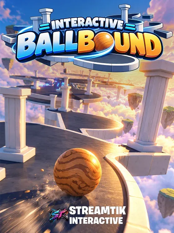 Interactive Ballbound cover art - Roll to the goal - your chat decides how hard it gets.