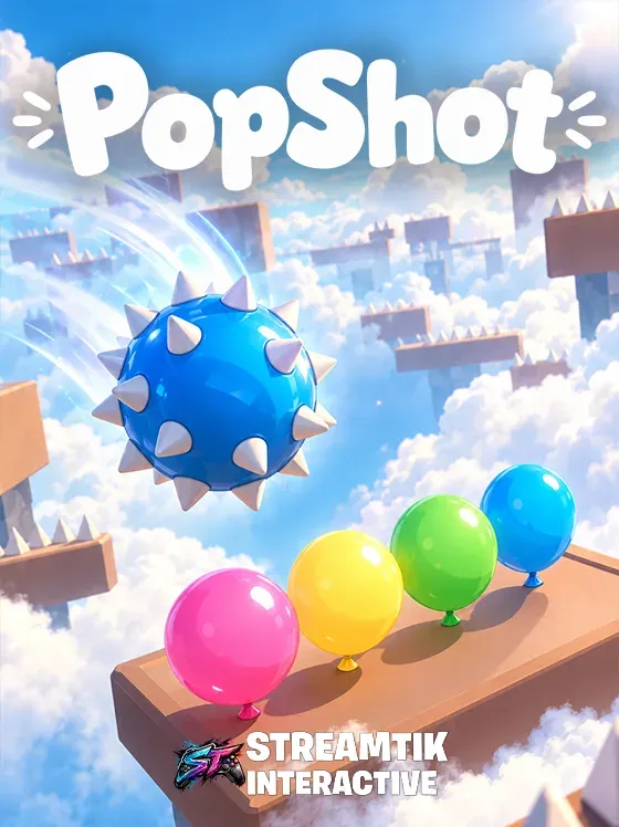 Interactive PopShot cover art - Live balloon-popping game